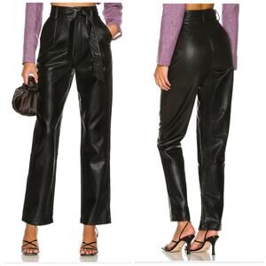 More to come black faux leather pants Large